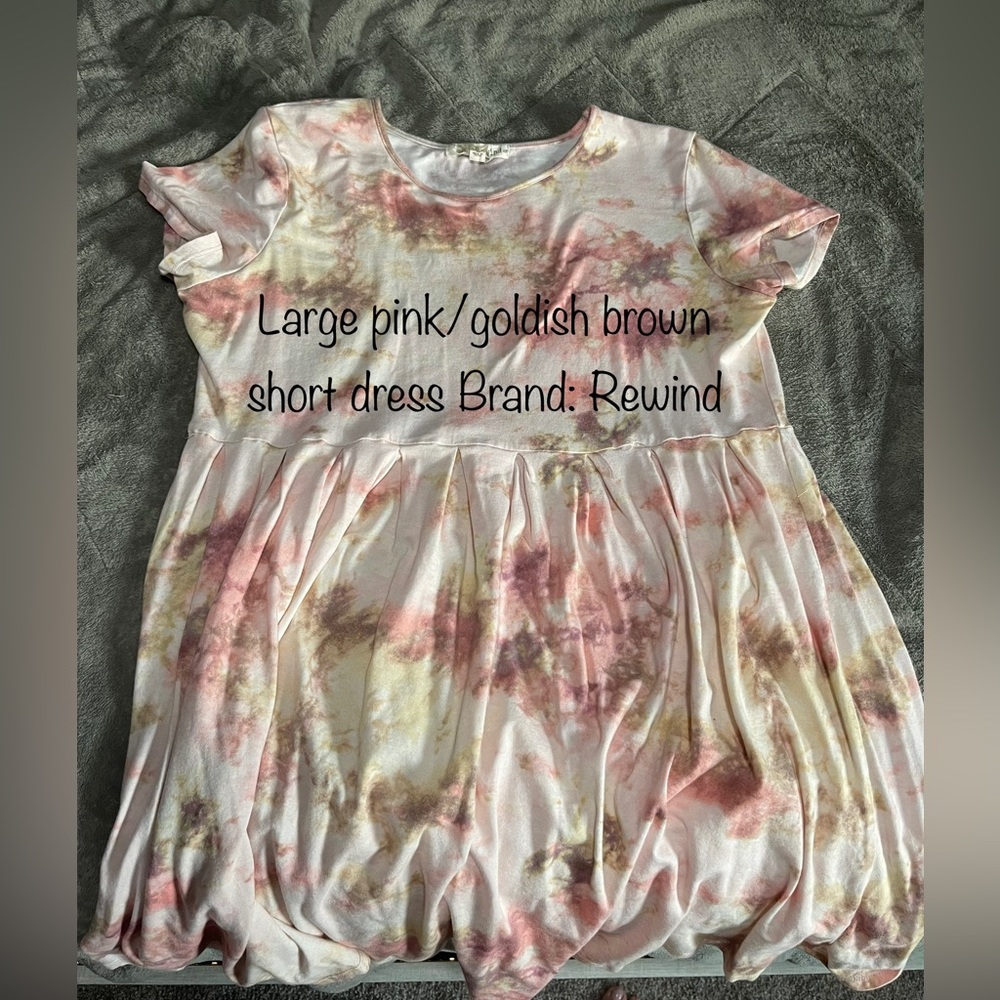 Pink & gold mini dress